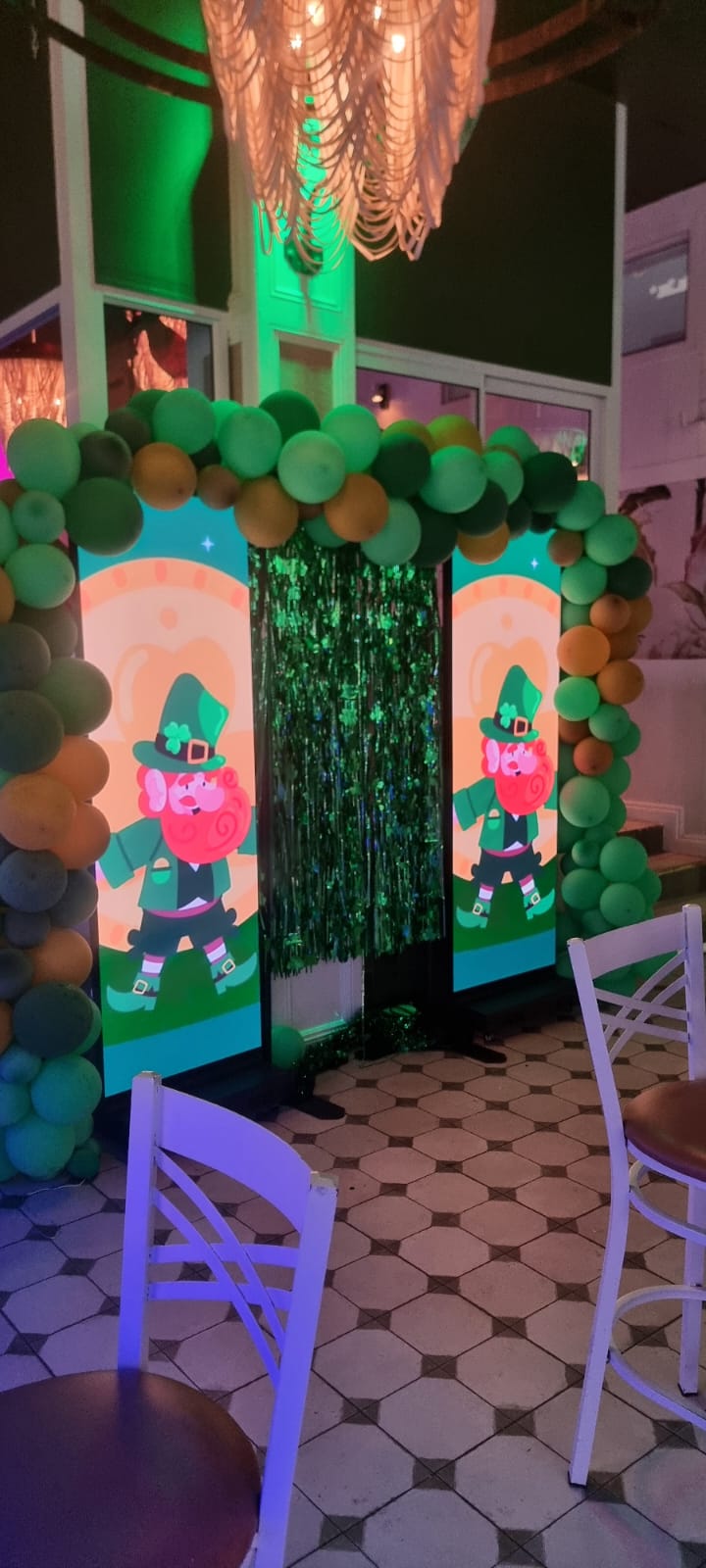 Two LED posters used at a themed celebration